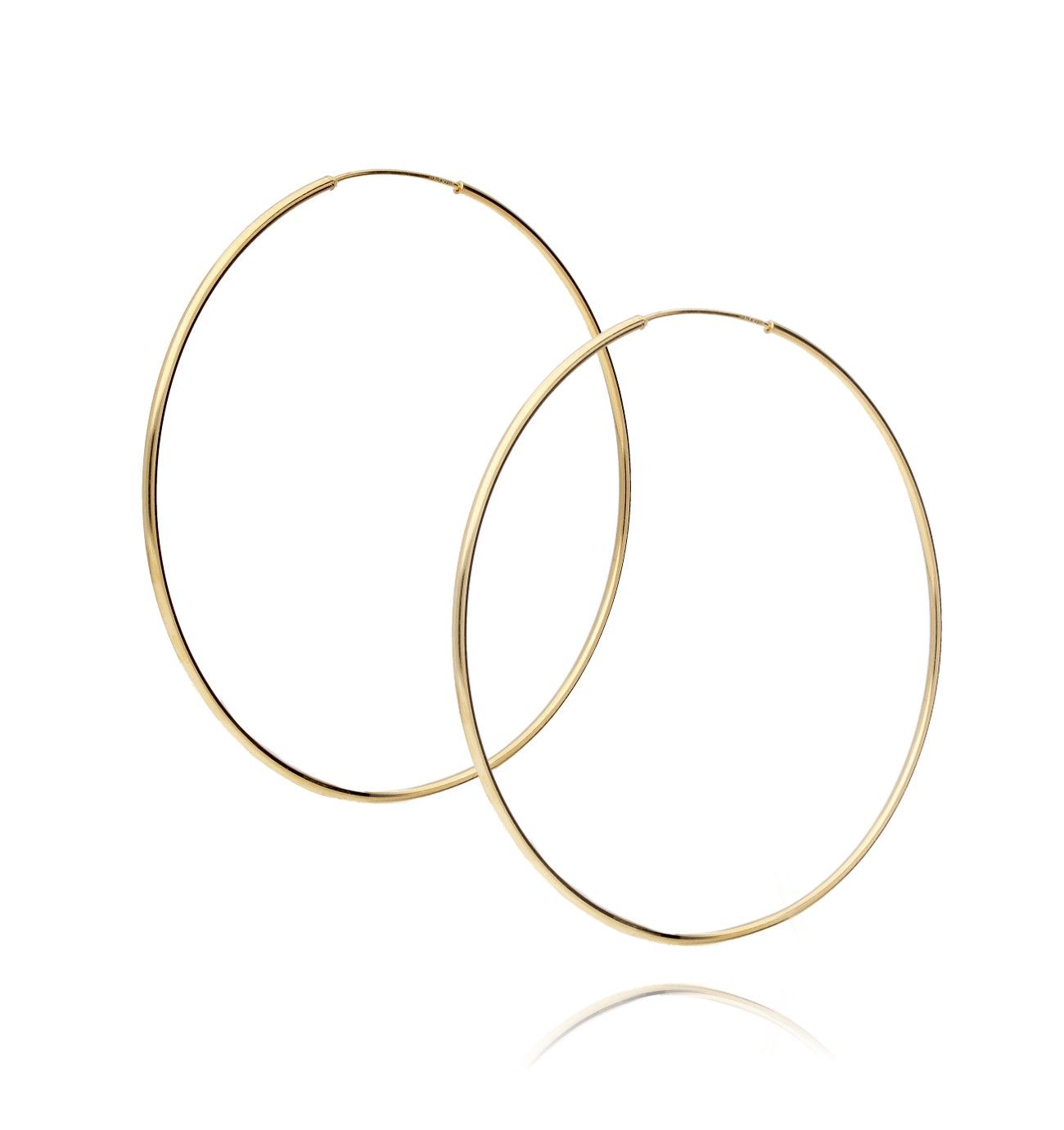 Kolczyki srebrne koła pozłacane 6 cm KSE0016