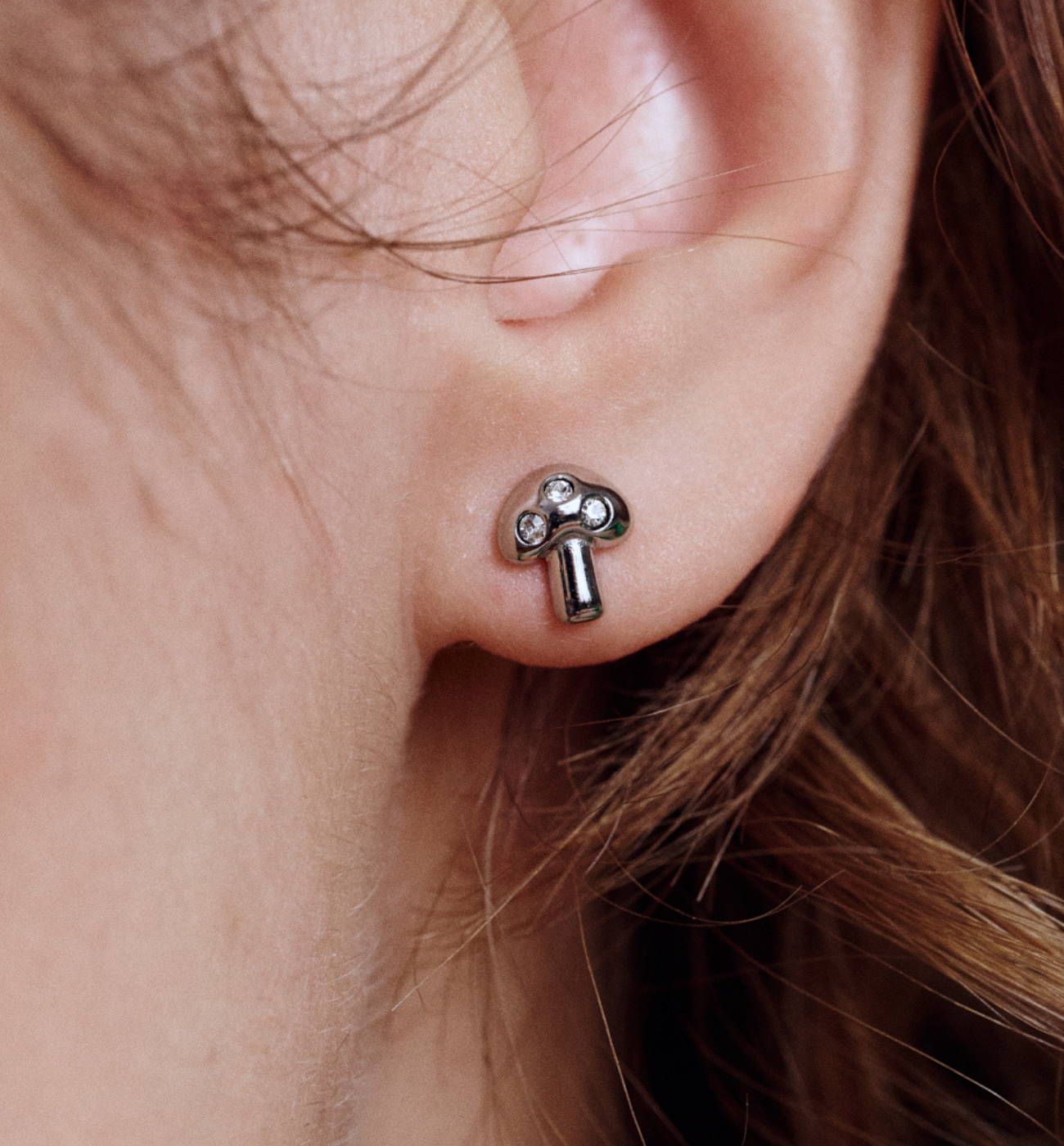 Kolczyki grzybki srebrne - By Dziubeka