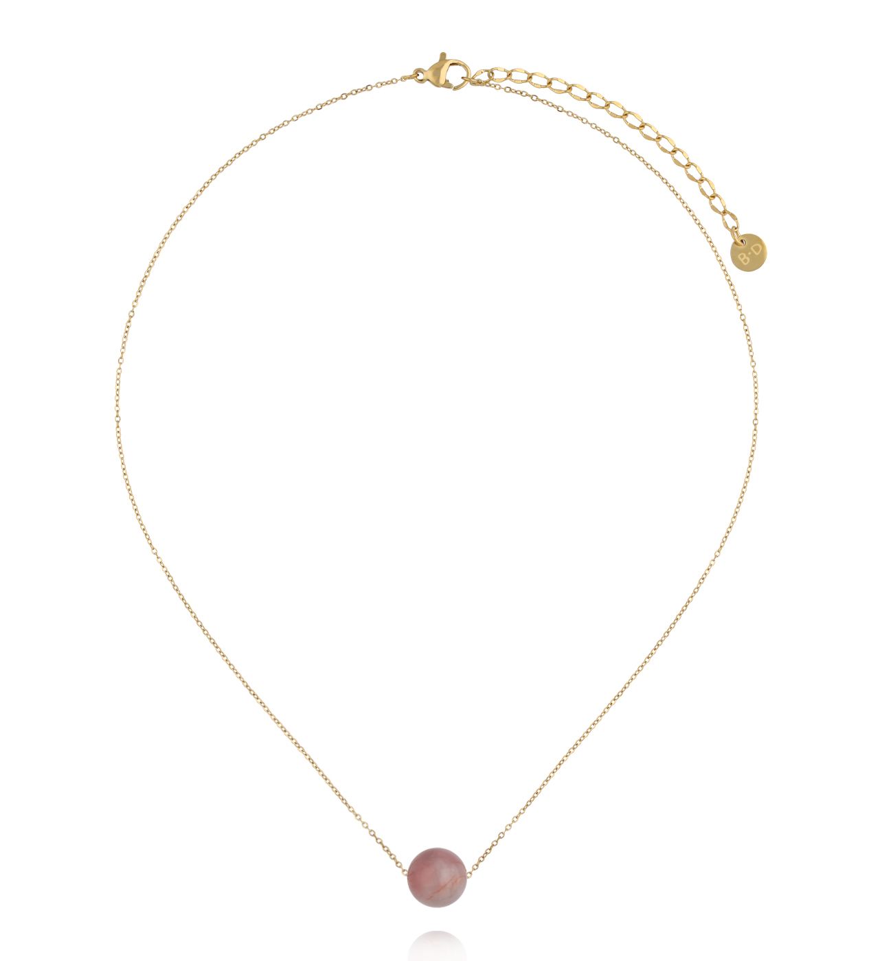 Naszyjnik z kwarcem na delikatnym złotym łańcuszku - By Dziubeka
