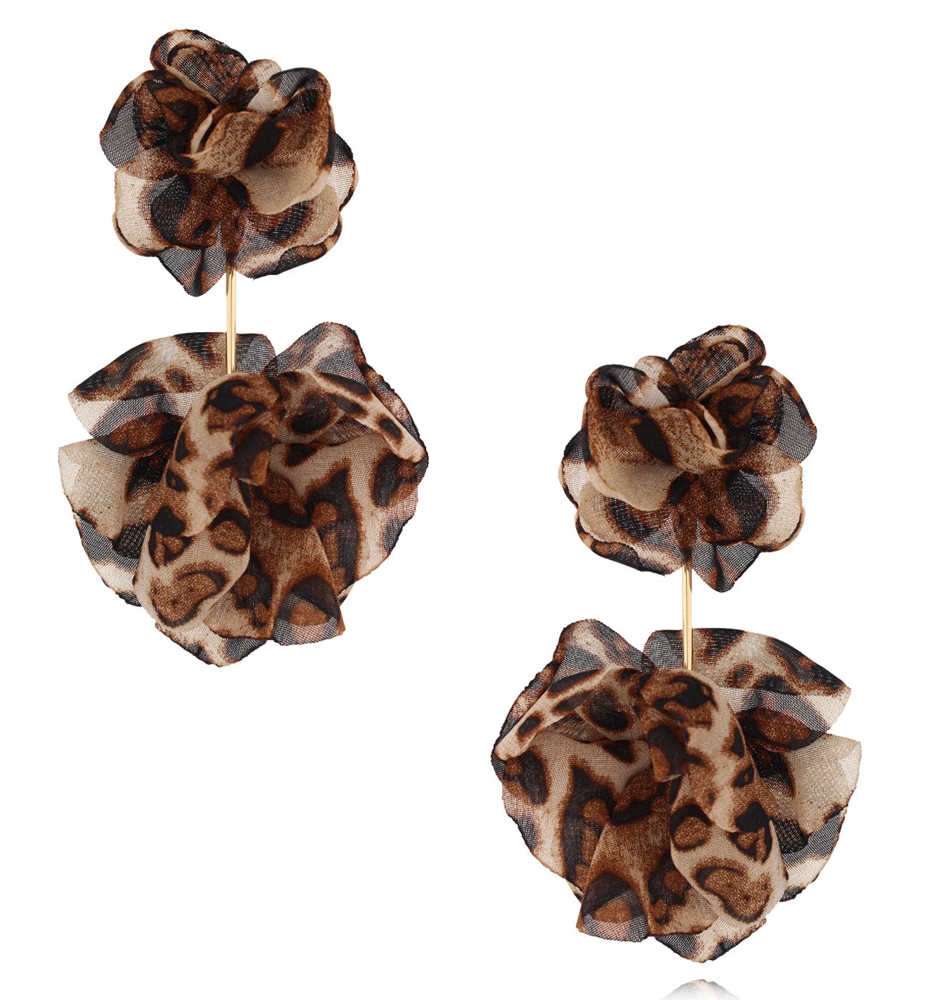 Kolczyki w panterkę długie materiałowe KBL2004