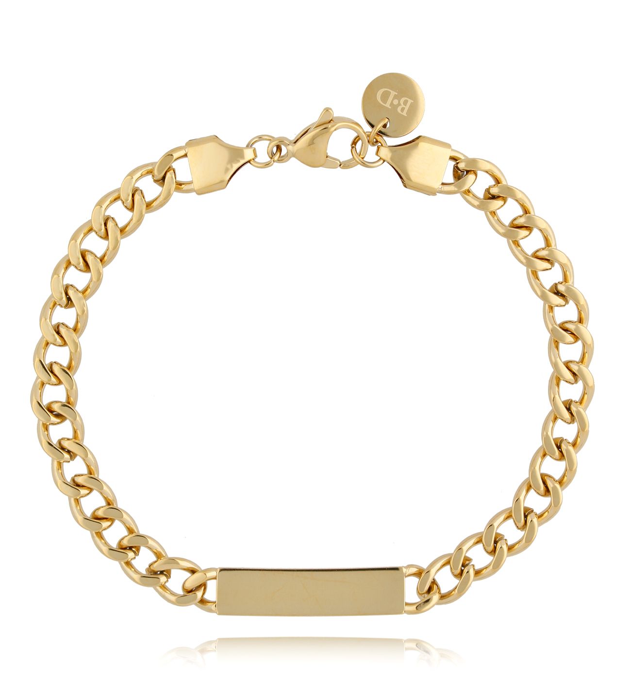 Bransoletka męska z blaszką złota Lachlan 65 - By Dziubeka