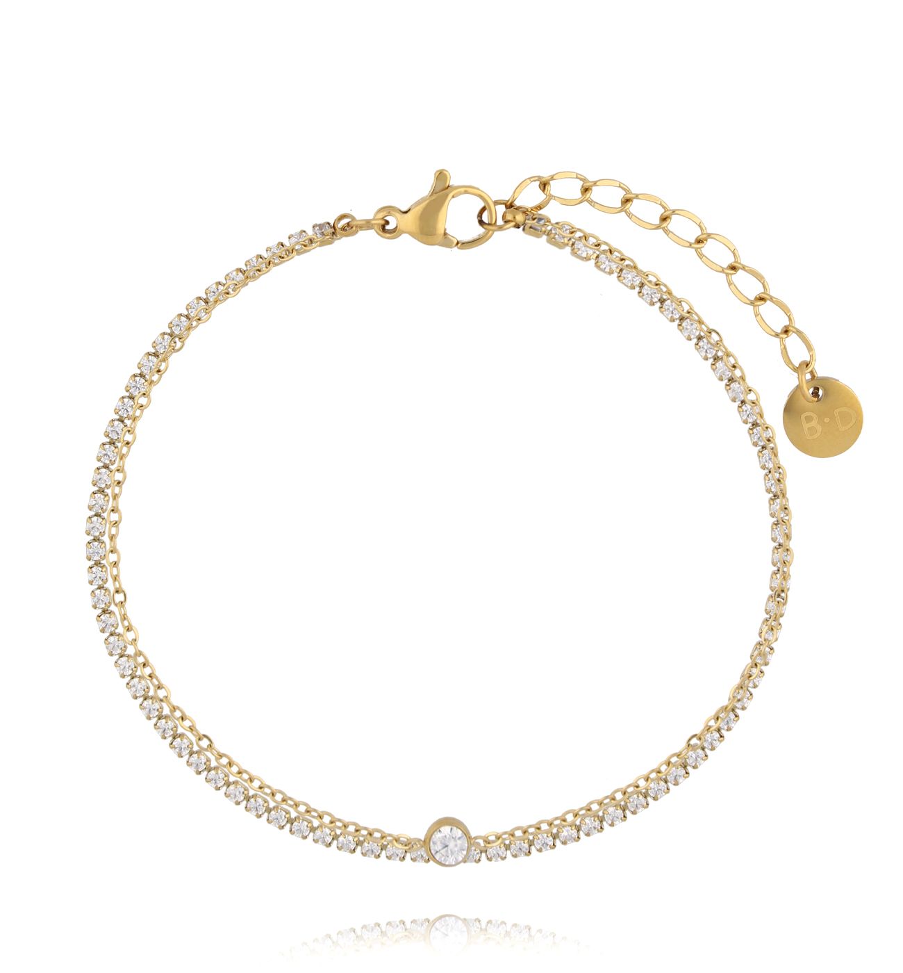 Bransoletka tenisowa z cyrkoniami złota BSY0354