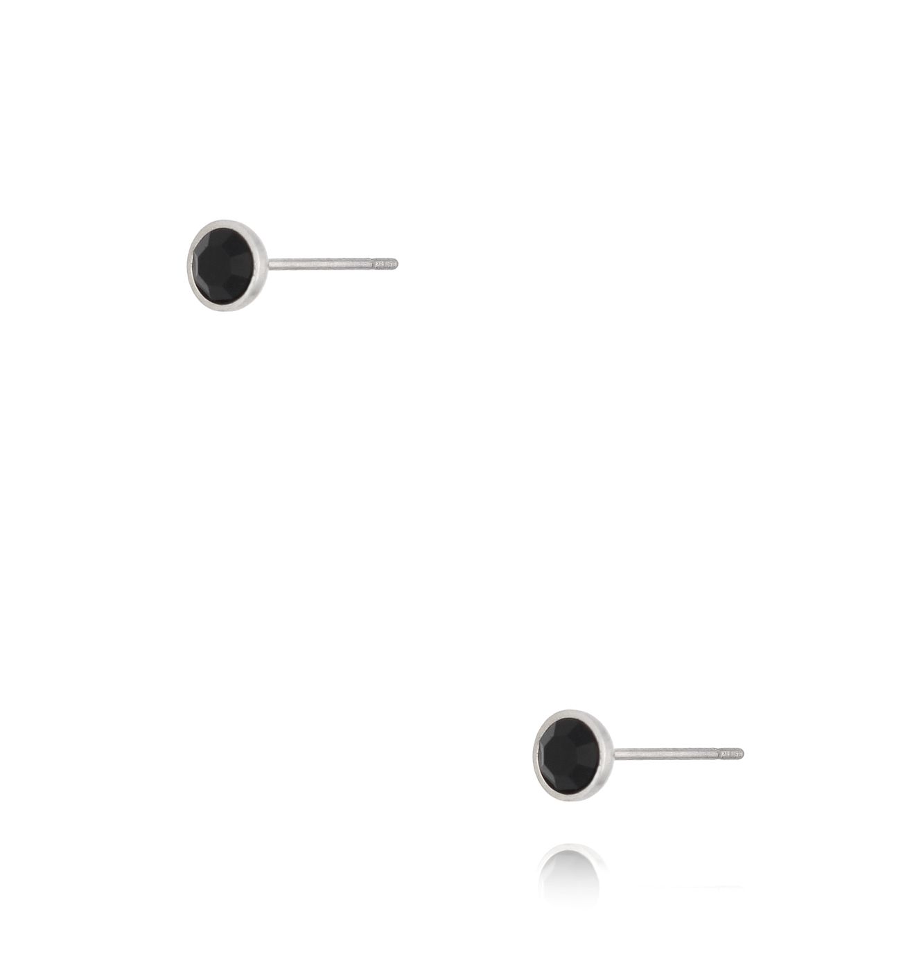 Kolczyki z czarnymi cyrkoniami srebrne KSA2252