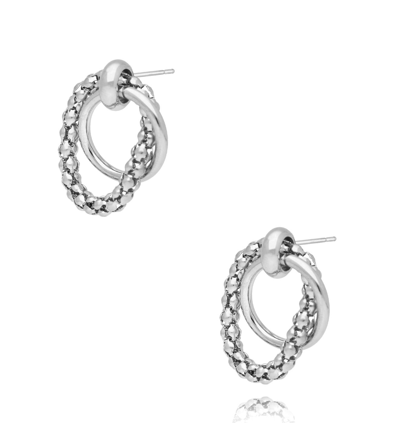 Kolczyki kółka srebrne podwójne KSA1793