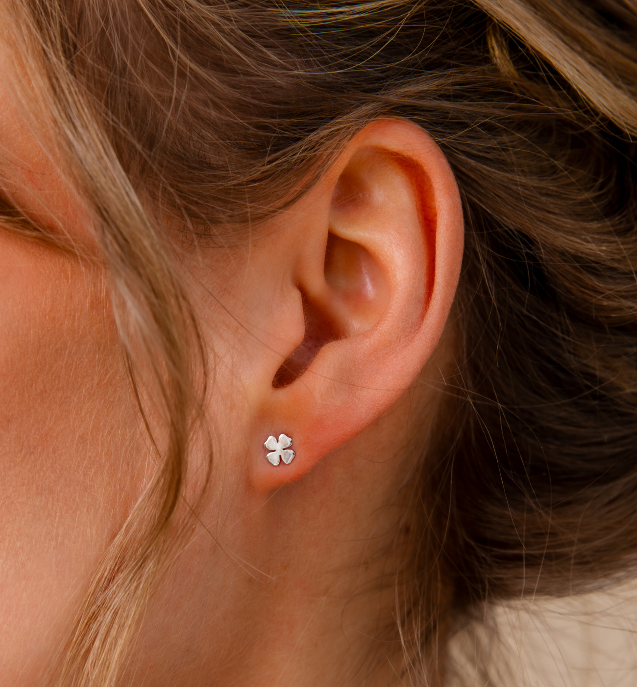 Kolczyki koniczynki srebrne KGG0027