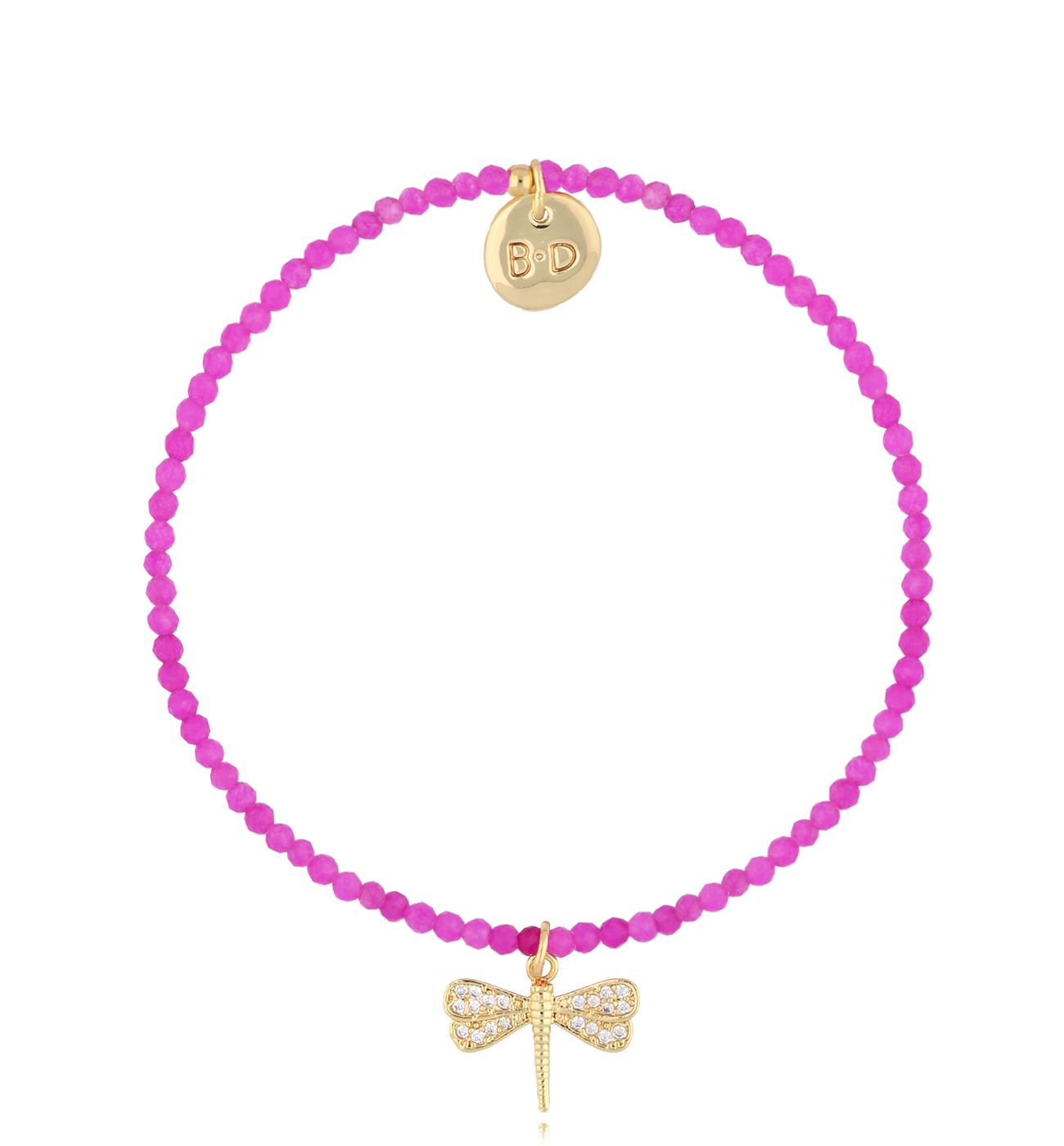 Bransoletka z jadeitami i ważką Lifestyle BTW1623