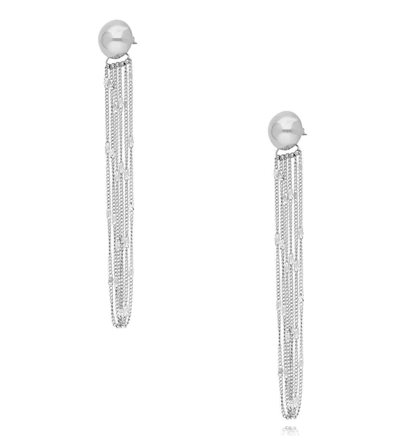 Kolczyki z łańcuszkami srebrne Orbital Design KSA1970