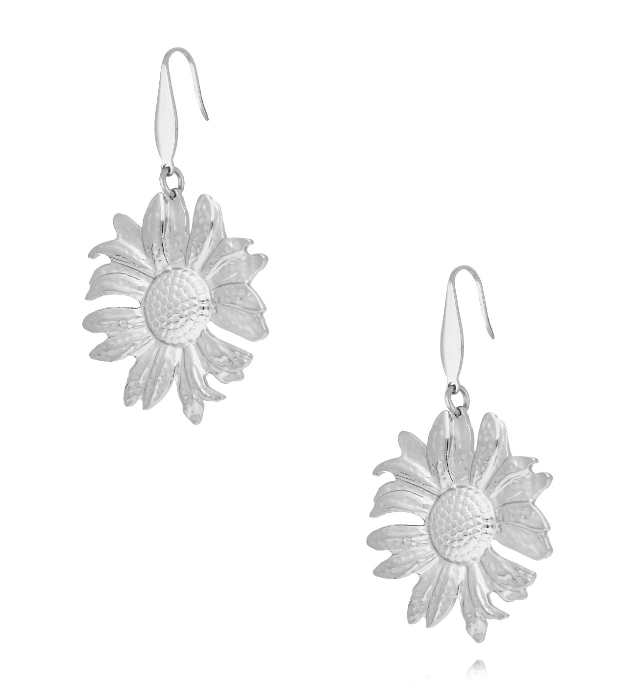 Kolczyki z kwiatami srebrne - By Dziubeka