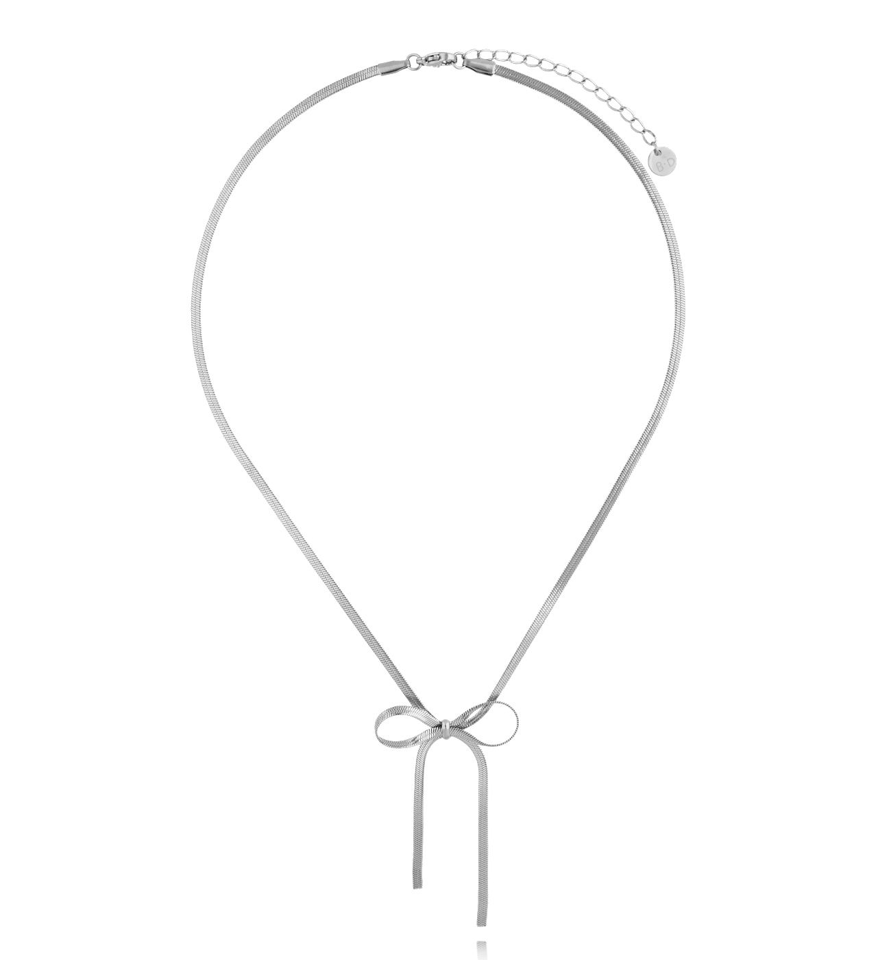 Naszyjnik żmijka z kokardką srebrny NSY0468