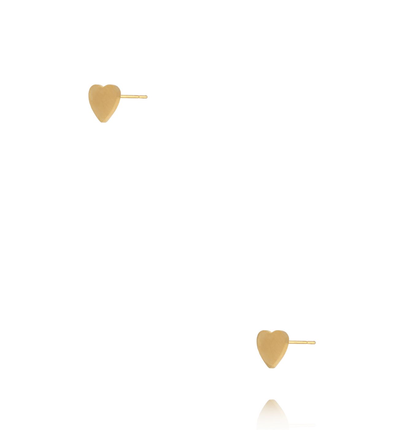 Kolczyki sztyfty złocone – gładkie sercai KSY0562