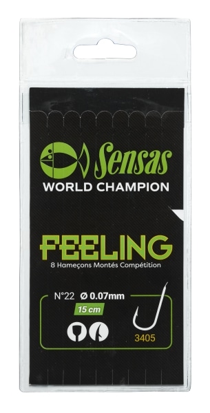 Sensas Haczyki z Przyponem Feeling 3405 Black 15cm