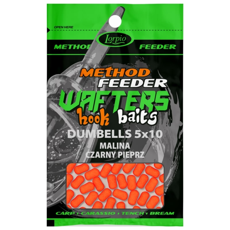 Lorpio Kulki Wafters Hook Baits Dumbells Malina-Czarny pieprz-5mm