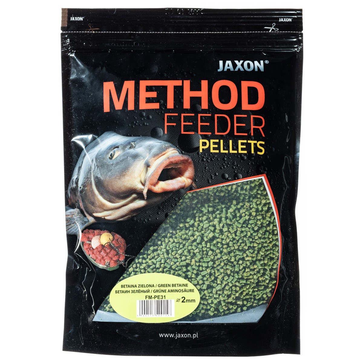 Jaxon Pellet Method Feeder 2mm 500g Zielona Betaina