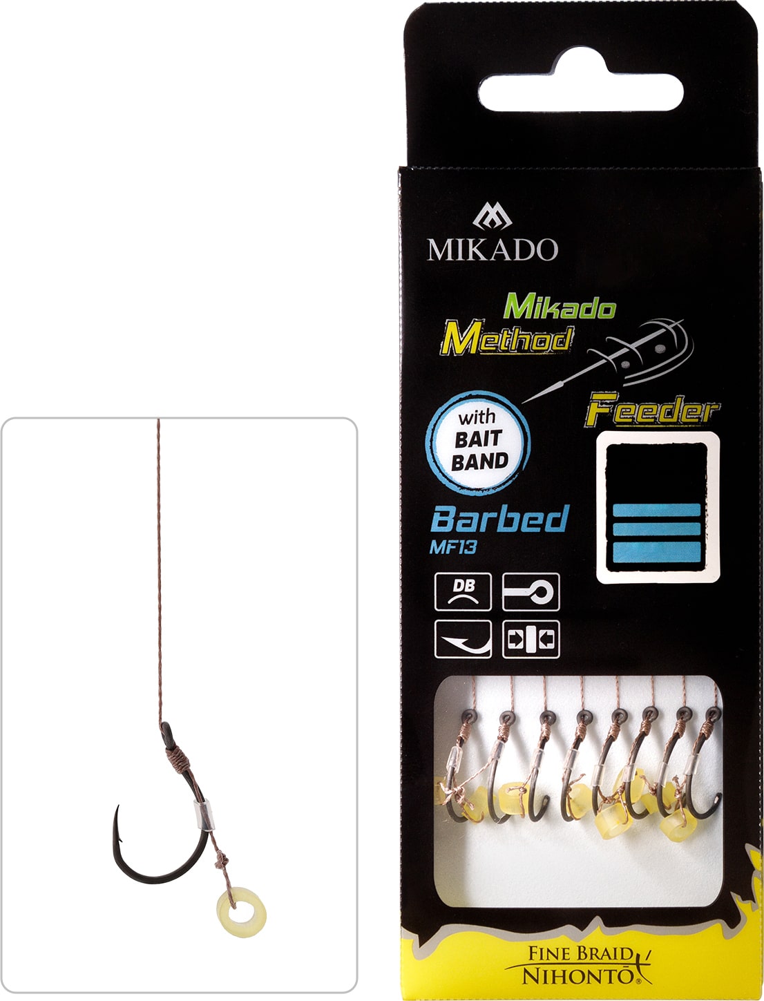 Mikado Haczyki z Przyponem Method Feeder z gumką nr 8