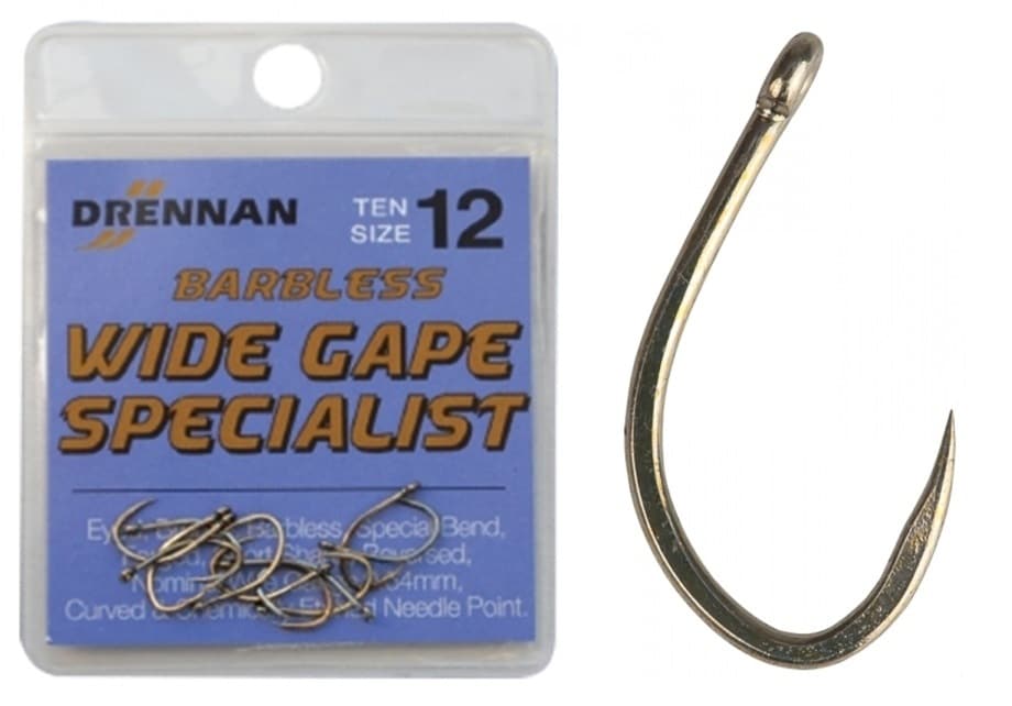 Drennan Haczyki bezzadziorowe Wide Gape Specialist Barbless Nr 12