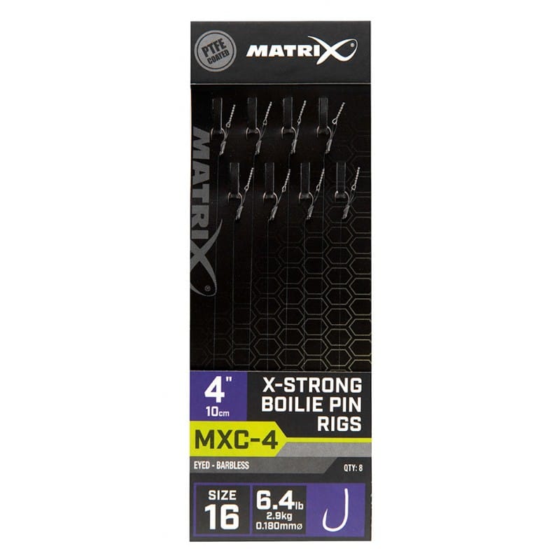 Przypony Matrix MXC-4 X-Strong Boilie Pin Rigs 4" / 10cm - roz. 14