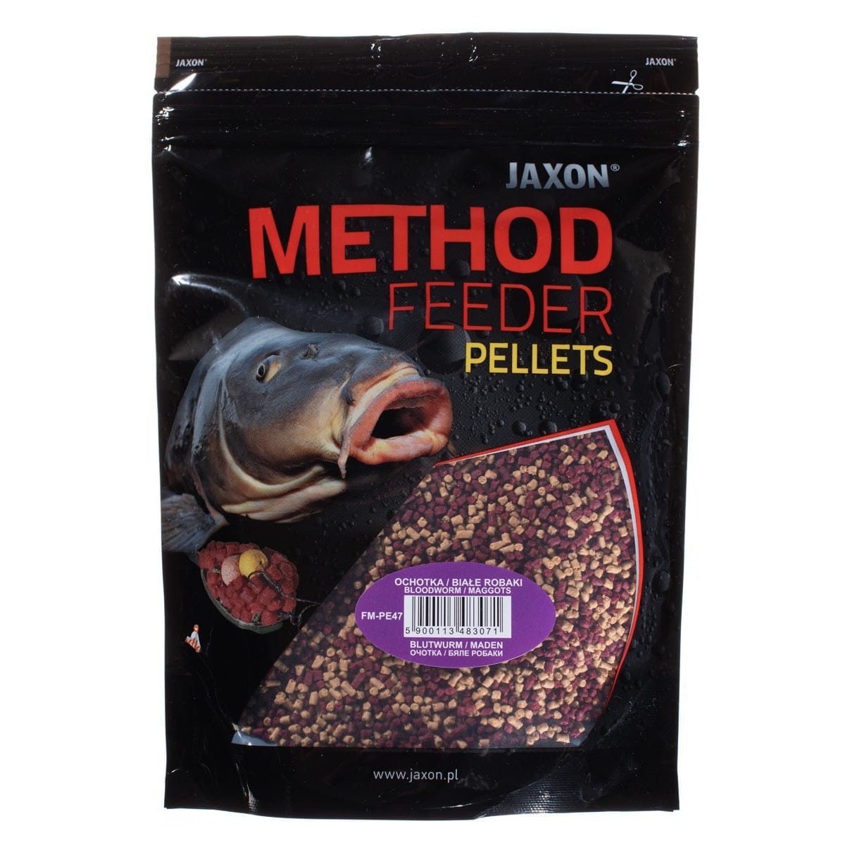 Jaxon Pellet Method Feeder 2mm 500g Ochotka Białe Robaki