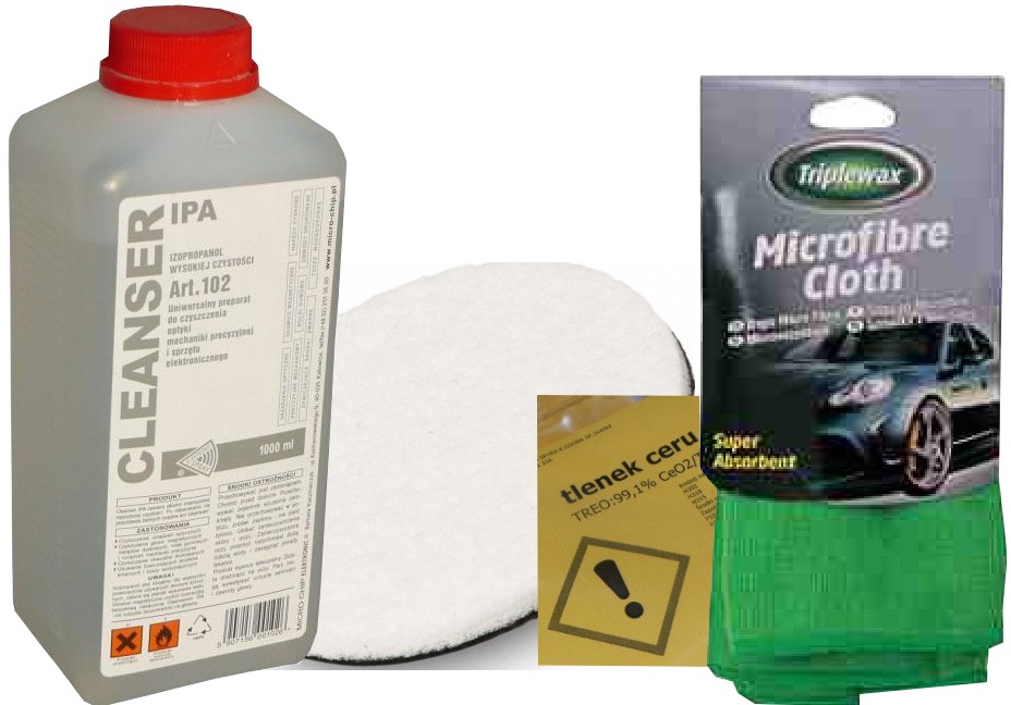 ZESTAW DO POLEROWANIA SZYB SZKŁA TLENEK CERU IPA DYSK - Petrostar