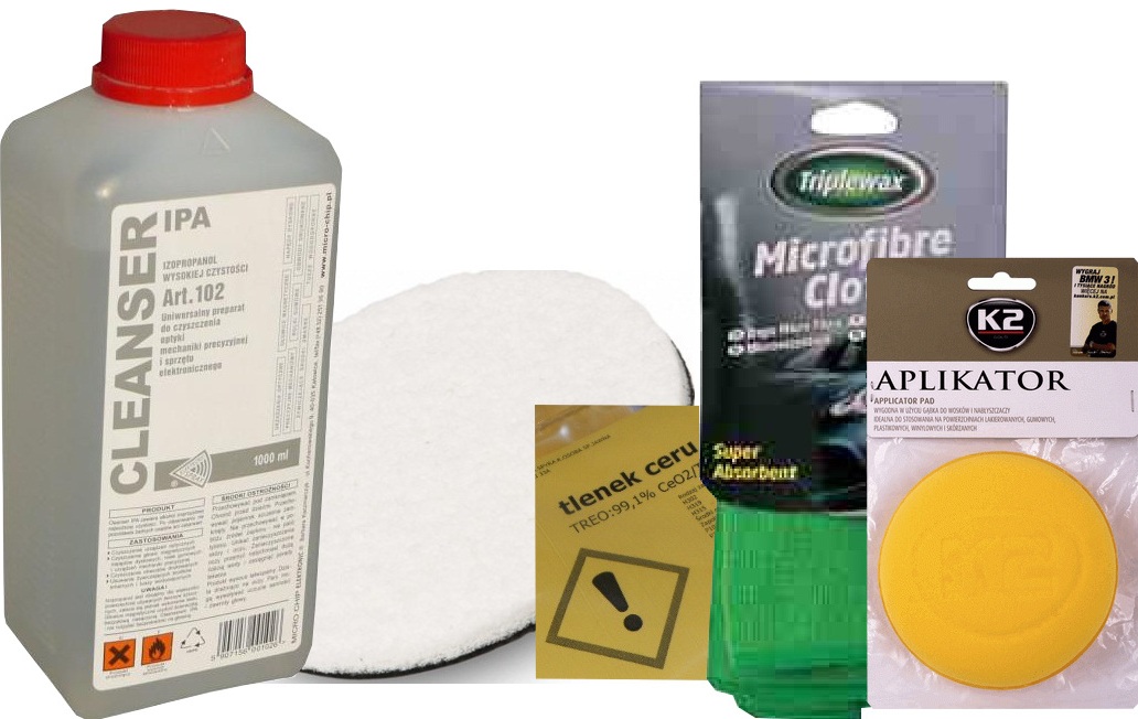 ZESTAW DO POLEROWANIA SZYB SZKŁA TLENEK CERU IPA DYSK - Petrostar