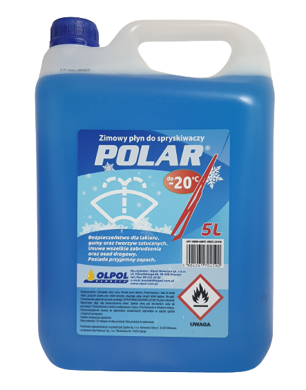 POLAR PŁYN ZIMOWY DO SPRYSKIWACZY NA ETANOLU -20 5L - Petrostar