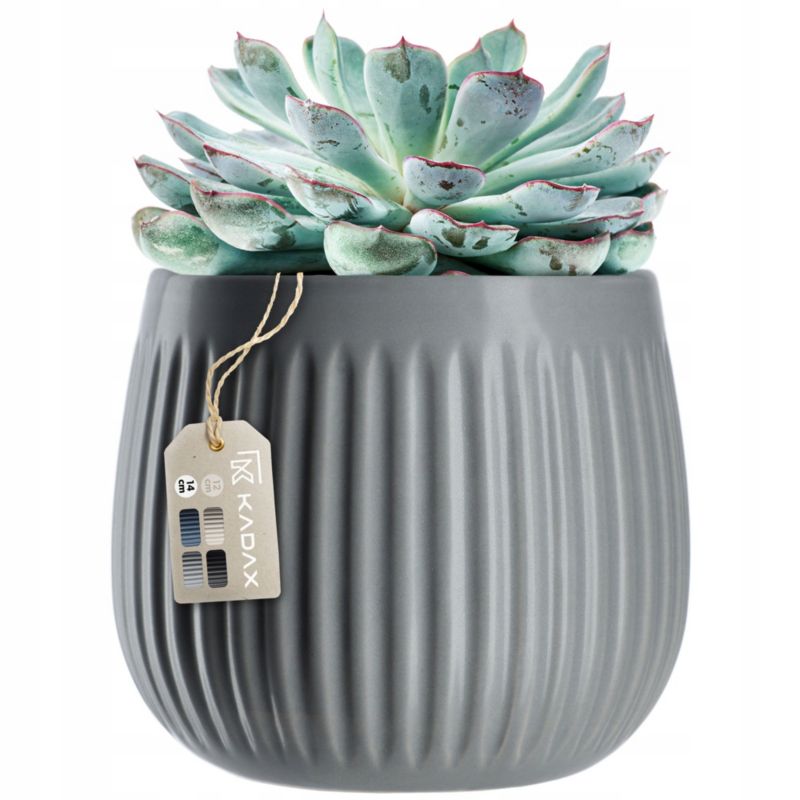 Doniczka KADAX Ceramiczna 14cm Osłonka szara 1szt.