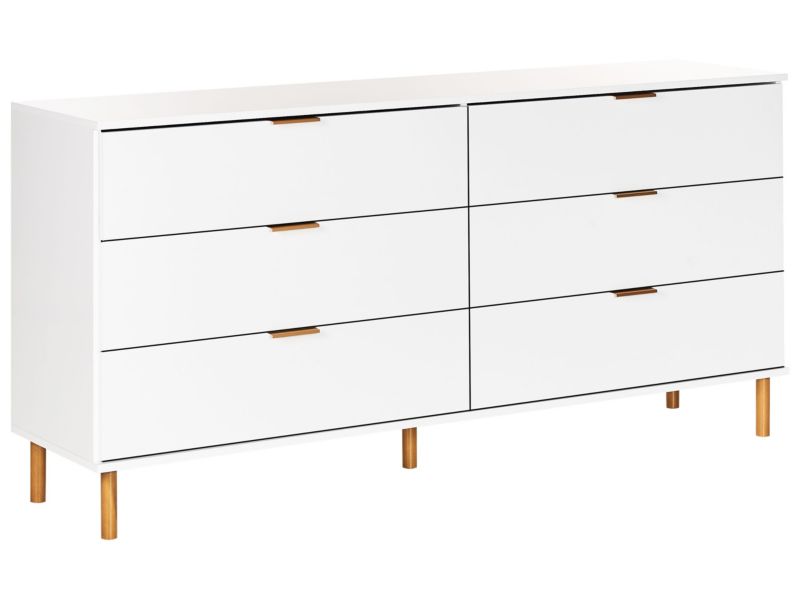 Komoda 6 szuflad biała Walpole 1 szt.