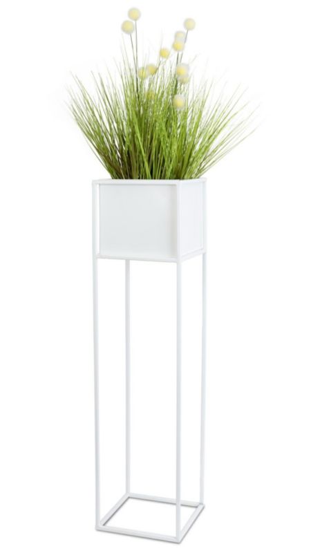 Kwietnik Stojący Lilian HowHomely Metalowy Biały 24x90 cm 1 szt.