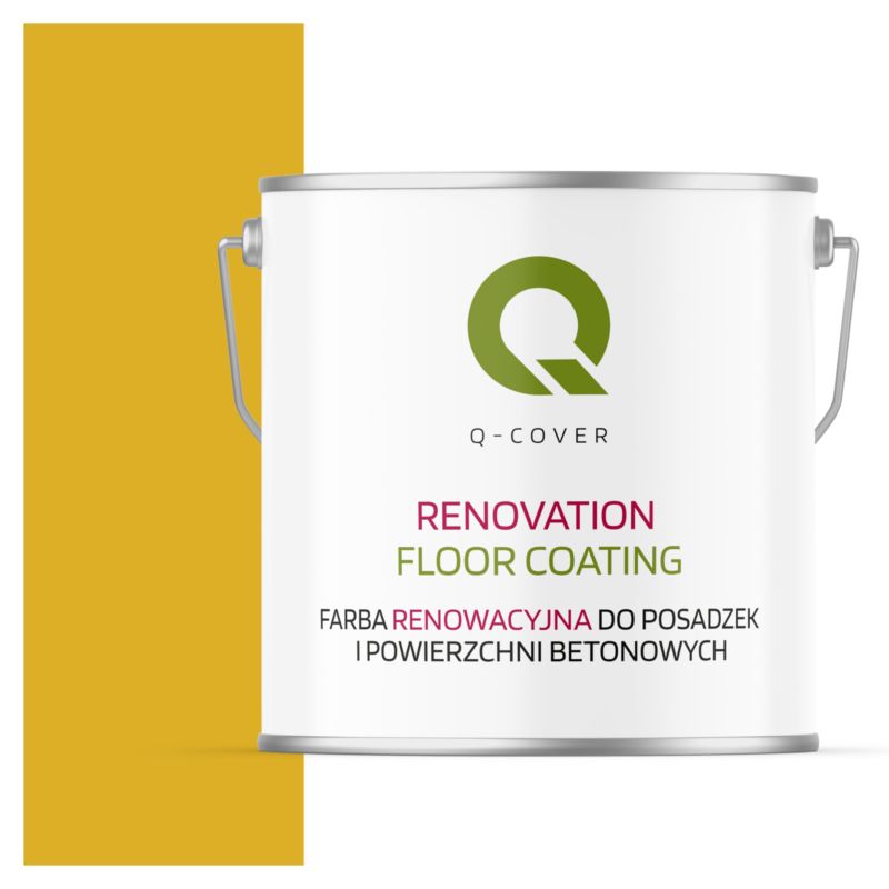 Farba Renowacyjna do Posadzek i Powierzchni Betonowych Q-Cover Żółty Cytrynowy RAL1012 Mat 5L