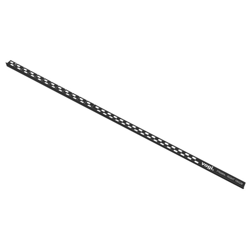 Listwa spadkowa do szyby prysznicowej Vogi prawa czarna 150 cm stalowa 1 szt.