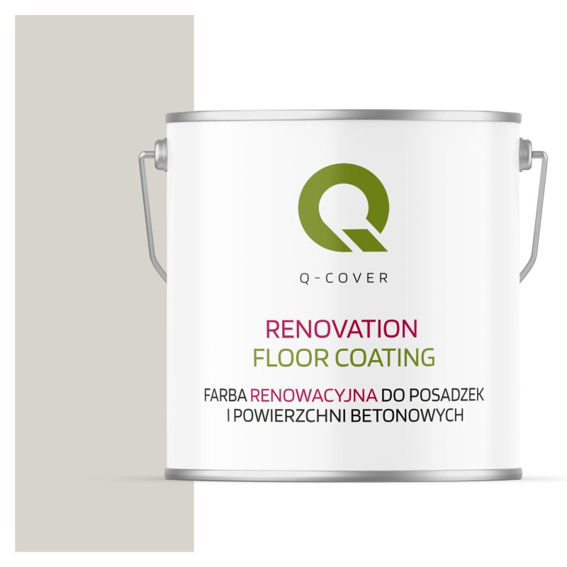 Farba Renowacyjna do Posadzek i Powierzchni Betonowych Q-Cover Biało-Szary RAL9002 Półmat 5L