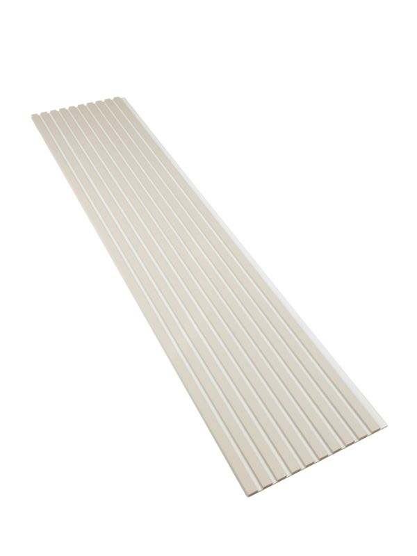 Lamele na Białej Płycie Ścienne SunWood Panele Dekoracyjne Kaszmir 275x46cm 1 szt.