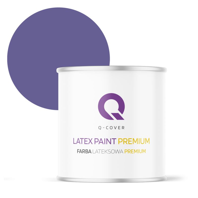Farba Lateksowa Premium Plamoodporna do Ścian i Sufitów Q-Cover Fioletowy ciemny H2613 Głęboki Mat 2L