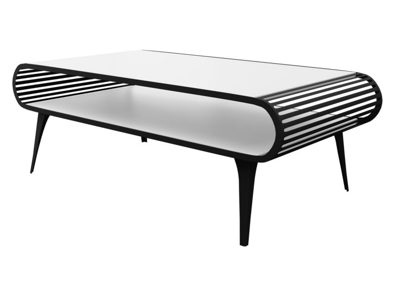 Stolik kawowy MIRJAN 24 Aristo czarny + biel arktyczna 1 szt.