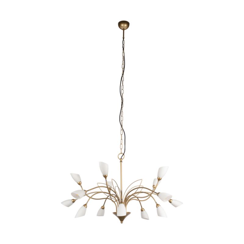 Lampa Wisząca SPOT Light 15xG9 Max.6W LED Eleganckie Połączenie Złota z Białym Szkłem, Polski Producent 1 szt.