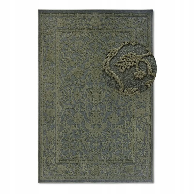Dywan Villeroy&Boch tradycyjny do salonu 200x290cm,klasyczny wzór zielony wytłaczany 3D 1 szt.