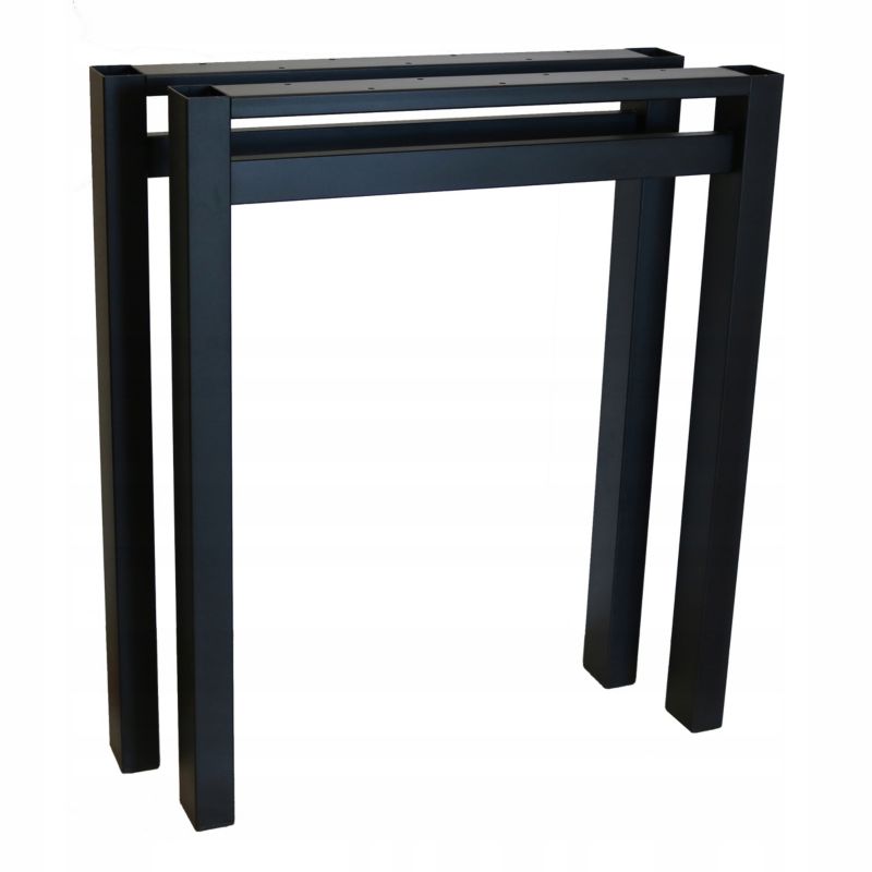 Nogi metalowe do stołu Loft Industrial czarne 60x72 cm A Profil 6x4 cm 2 szt DREWik