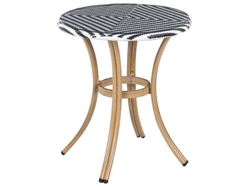 Stolik bistro Rifreddo 70 cm Szkło Czarny 1 szt.