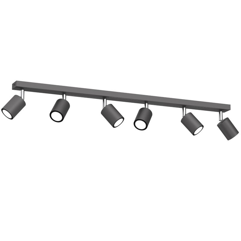 Lampa sufitowa Luminex Striper ciemny szaro-chromowana Listwa z lampami 6 x GU10 x 8W wym: 14,5 x 80 x 5,5 cm - 1 szt.