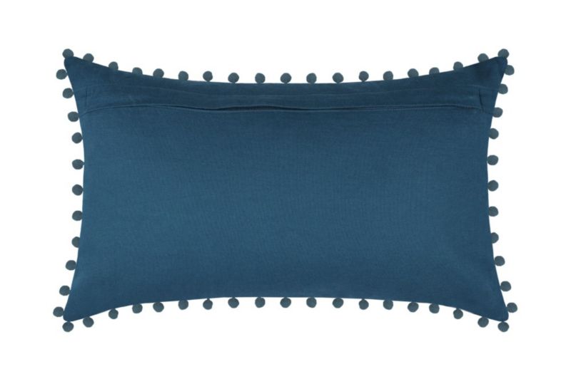 Poduszka SANCHEZ STOF dekoracyjna 30x50 cm granatowa pompony 1 szt.