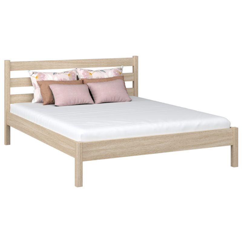 Dębowe łóżko N-WOOD podwójne N01 dąb bielony 160x200 1szt.