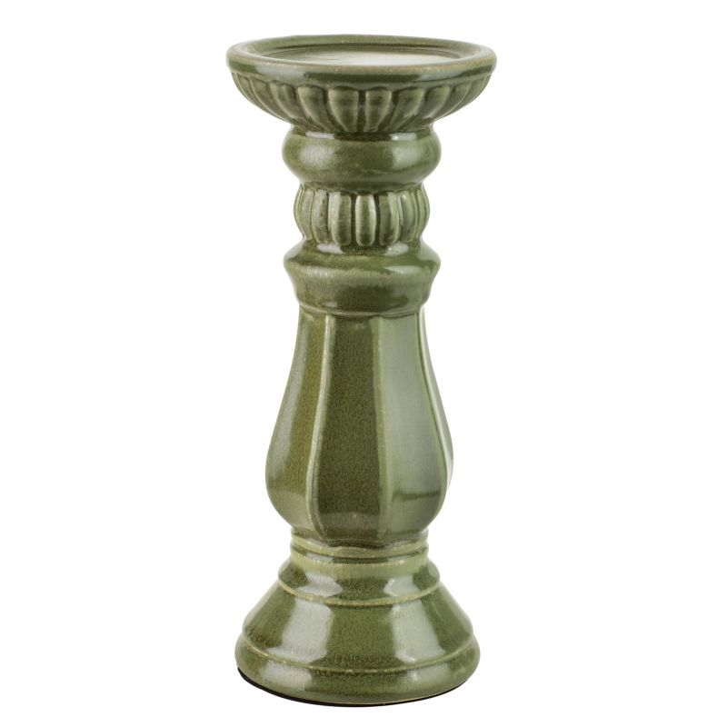 świecznik ceramiczny yarine zielony 10x10x25,5 cm 1 szt. 1 szt.