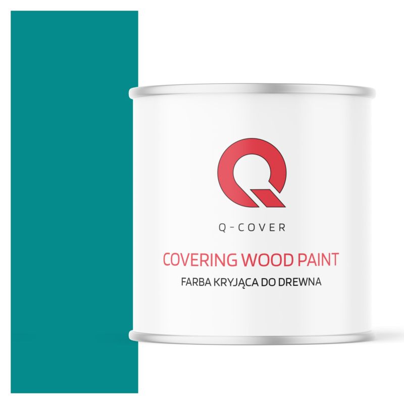 Farba Kryjąca do Drewna Q-Cover Niebieski Turkusowy RAL5018 Satyna 2.5L