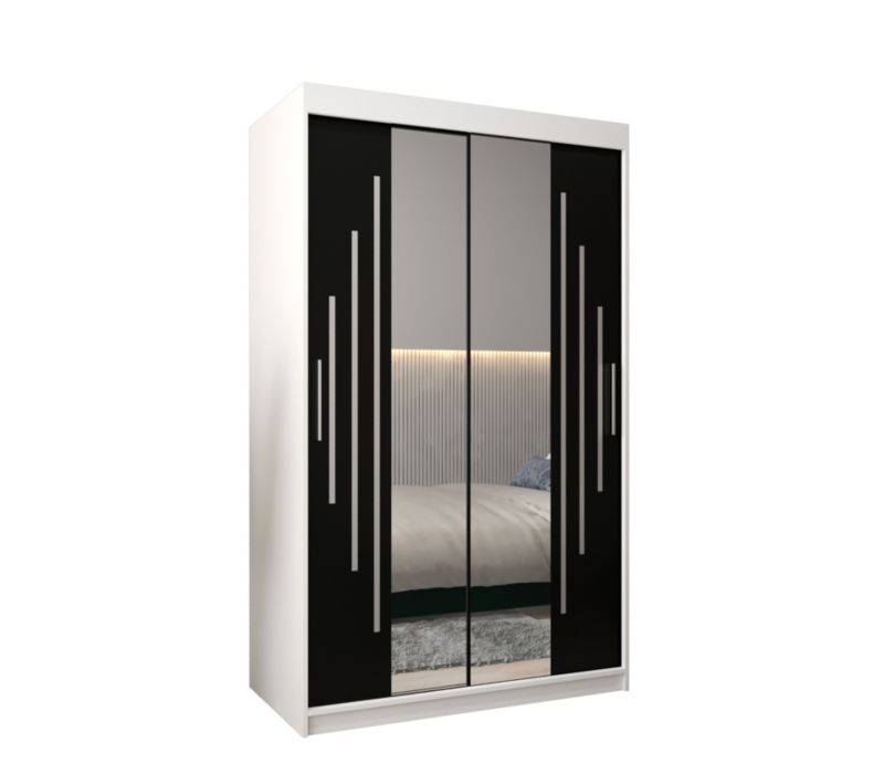 Szafa przesuwna Garderoba Abiks YORK 1 120 biały/czarny 1 szt.