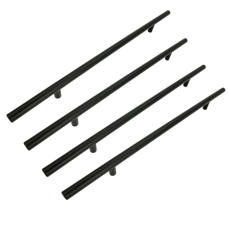 Uchwyt meblowy B&B Reling 224 mm czarny Metalowy uchwyt do szafek szuflad 4 szt