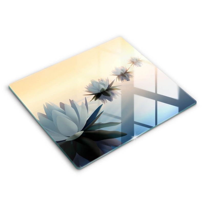 Szklana deska do krojenia Wallfluent 60x52 cm Kwiaty lilie na wodzie 1 szt.
