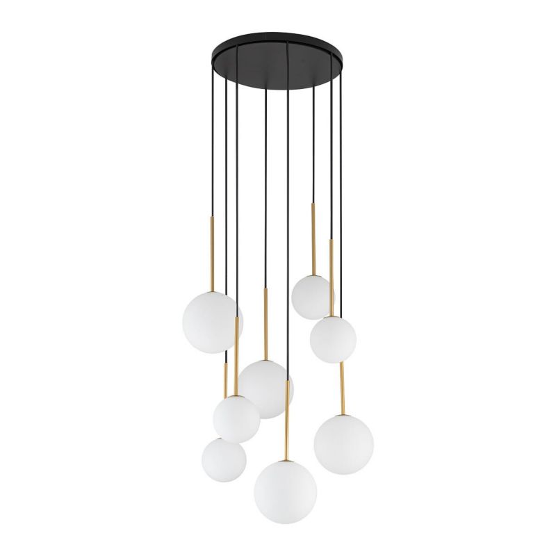 Lampa wisząca Nowodvorski Lighting Karo czarno-biało-złota kaskadowa 8xG9 x 12W 1 szt.