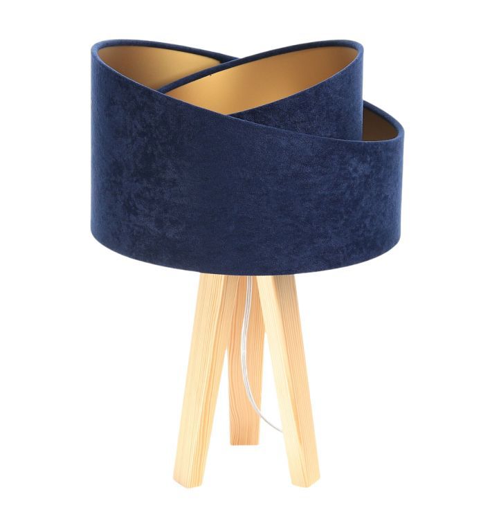 Lampa Bps Koncept stołowa GEMSTONE granatowa/złota/sosna 1 szt