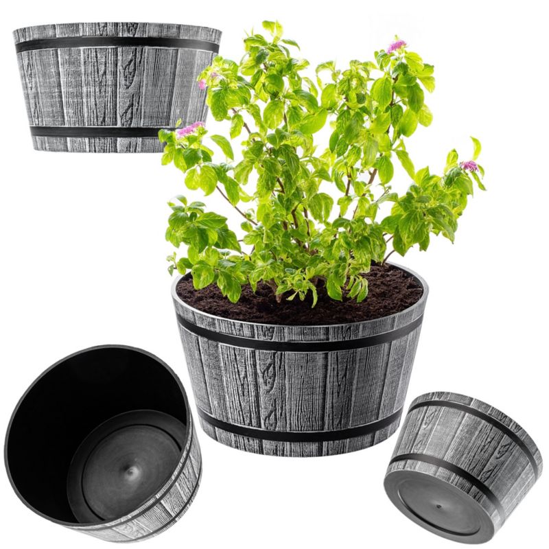 KADAX Doniczka Donica Na Kwiaty 40cm Osłonka Z Wkładem Kwietnik Plastikowa