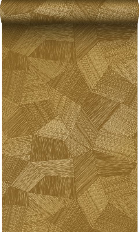 tapeta flizelinowa z ekoteksturą Origin Wallcoverings graficzny motyw 3D ciepłego złota 53 cm x 10.05 m - 1 rol.
