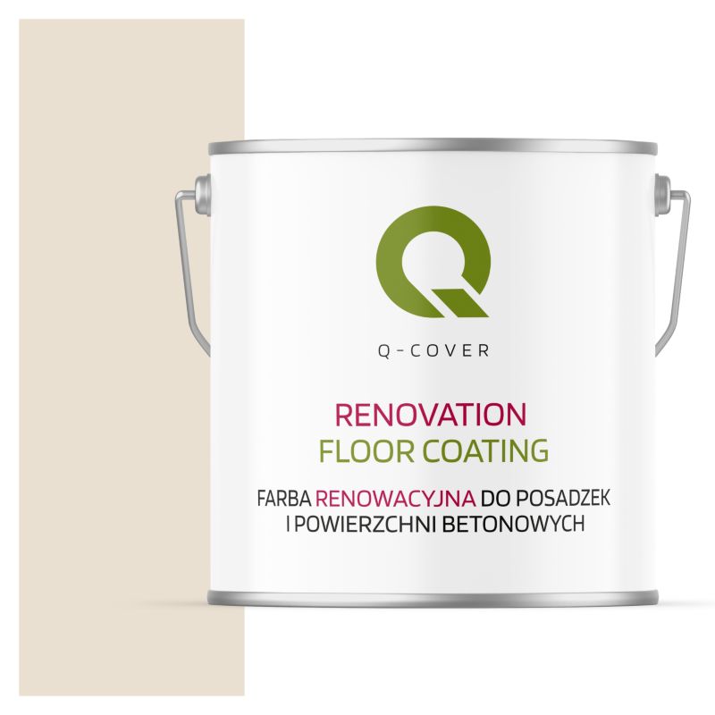 Farba Renowacyjna do Posadzek i Powierzchni Betonowych Q-Cover Kremowy RAL9001 Satyna 5L